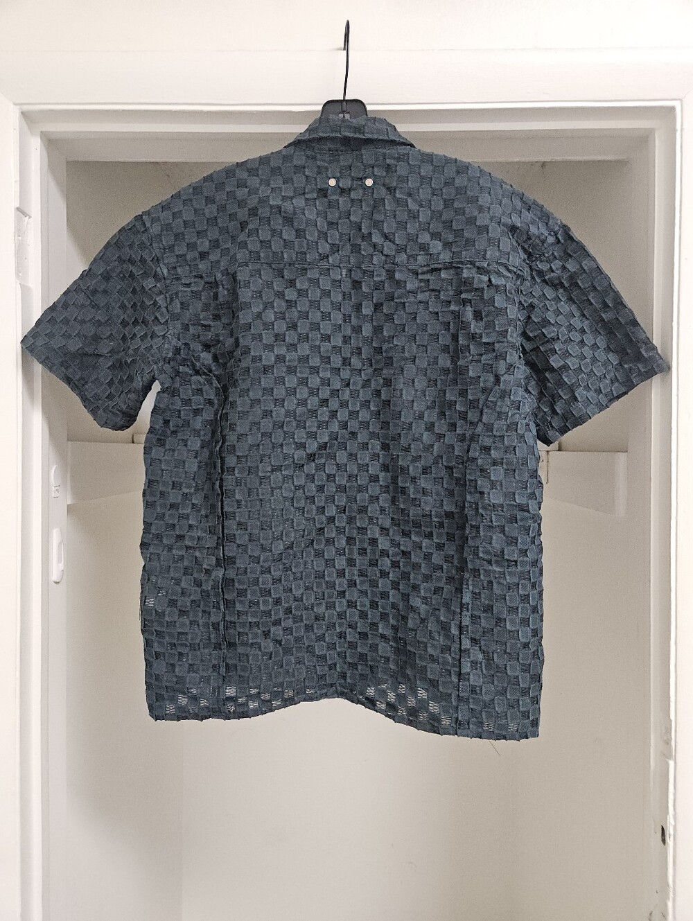 ANDERSSON BELL SHEER SQUARE OPEN COLLAR SHIRT MEDIUM DARK GREEN - Picture 5 of 6